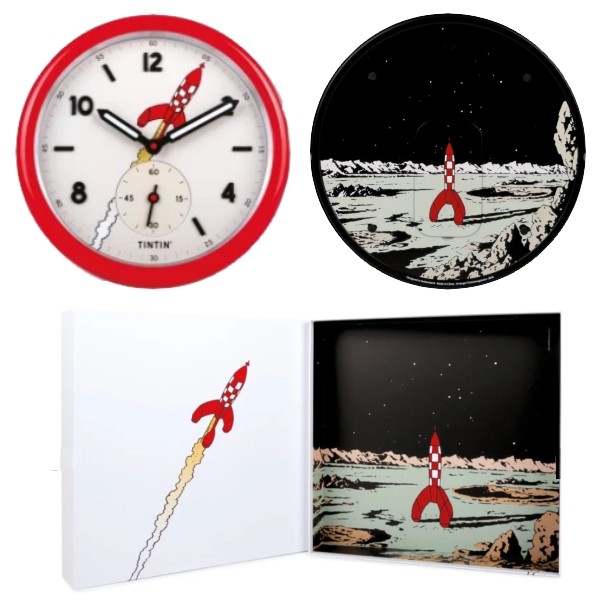 Horloge murale Tintin – Objectif Lune (rouge) – Image 2